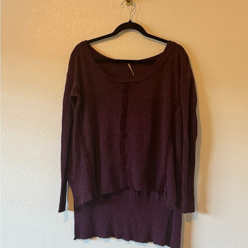 SOLD Free People Deep Burgundy Crew Neck Sweater